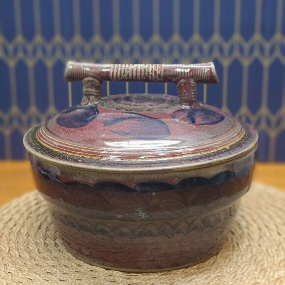 Vintage David Norton Handmade Pottery Vegetable/Seafood Steamer Signed - Picture 1 of 12